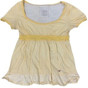 yellow hollister babydoll top